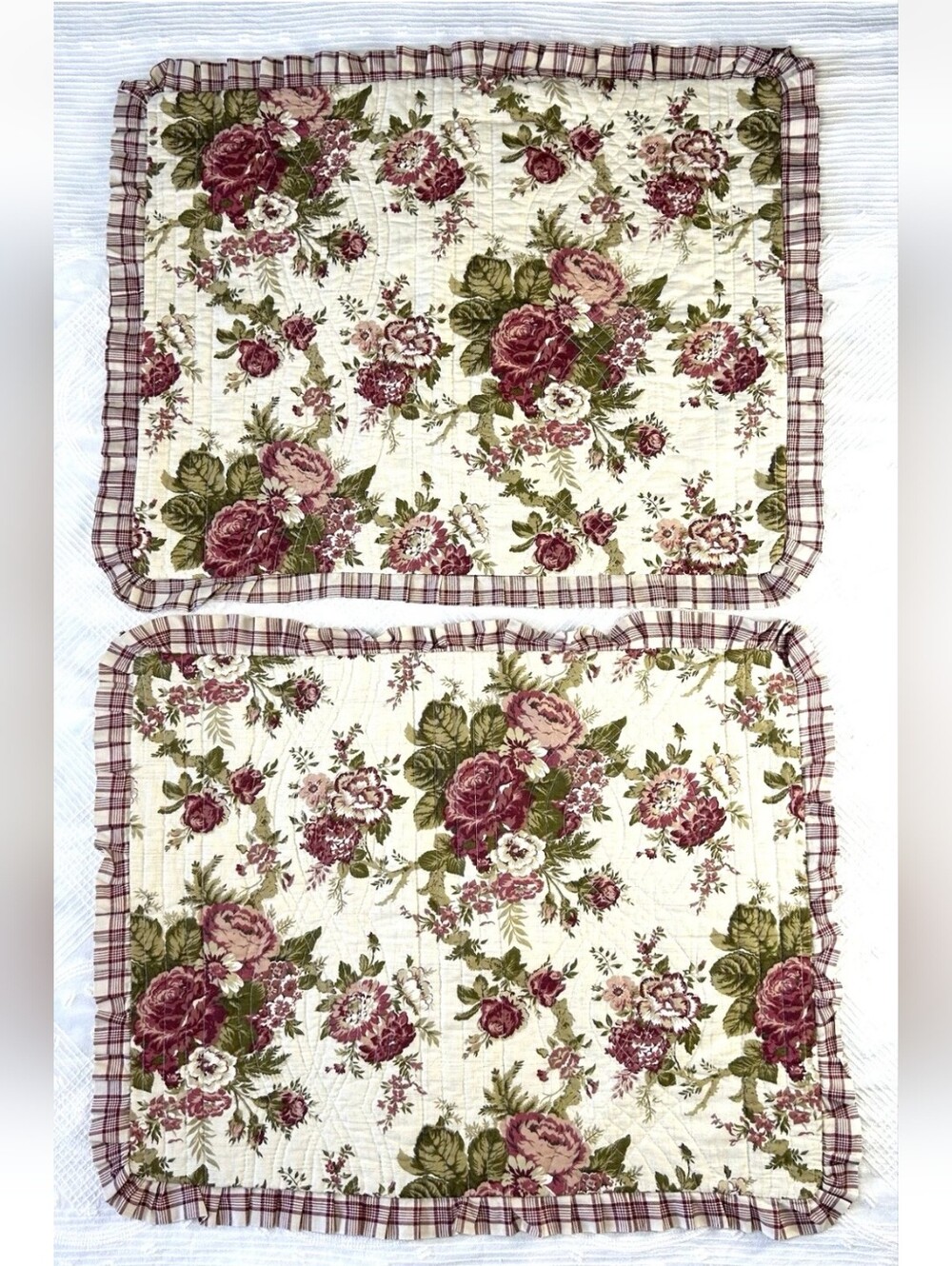 Waverly Floral And Plaid Quilted Shams